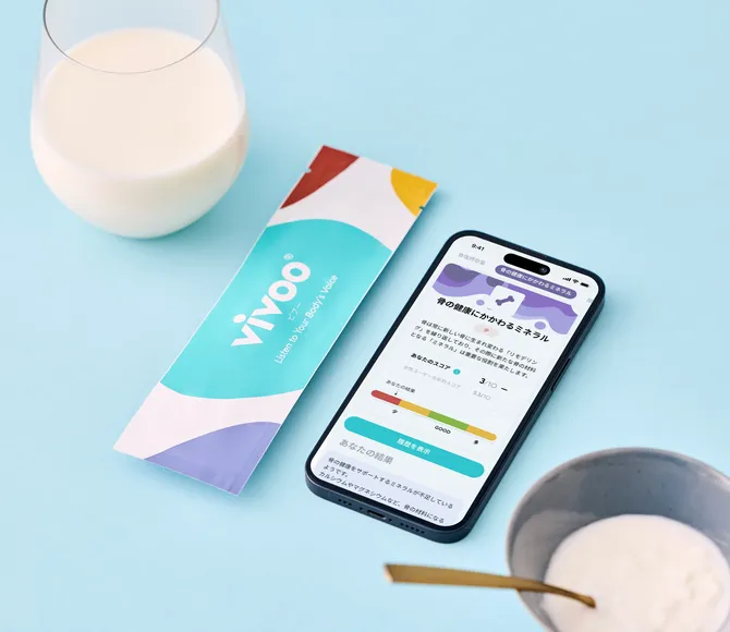 Vivooとヨーグルトと牛乳とバナナ