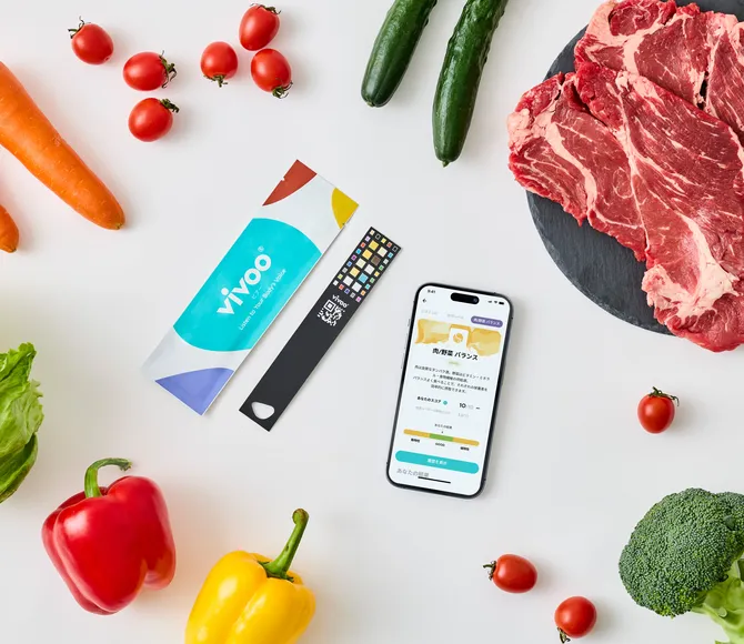Vivooと新鮮な野菜と肉