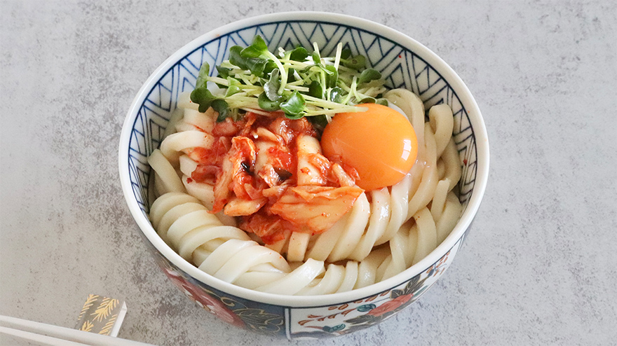 キムチのぶっかけうどん
